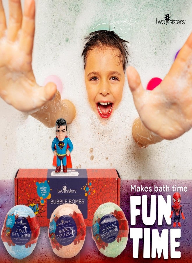 Two Sisters Superhero Bath Bombs for Kids with Surprise Toys Inside (3 Pack) - Large Bubble Bomb for Boys & Girls - Fizzies, Relaxing Aromas, Made in USA, Skin-Safe, Stain-Free by Two Sisters - Image 2